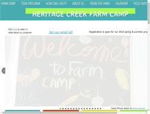 Tablet Screenshot of heritagecreekfarmcamp.com